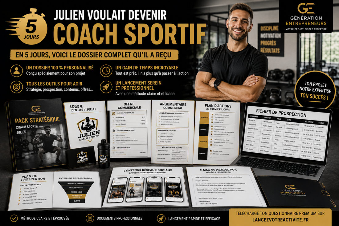 Génération Entrepreneurs dossier complet pour lancer son activité