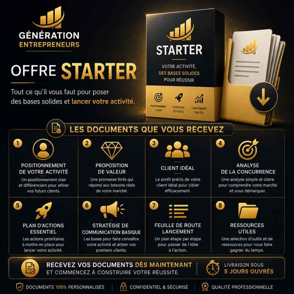 Offre Starter - Génération entrepreneurs