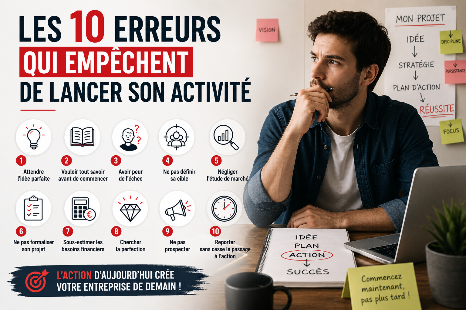 les  erreurs qui empêchent de lancer son activité entrepreneuriale  